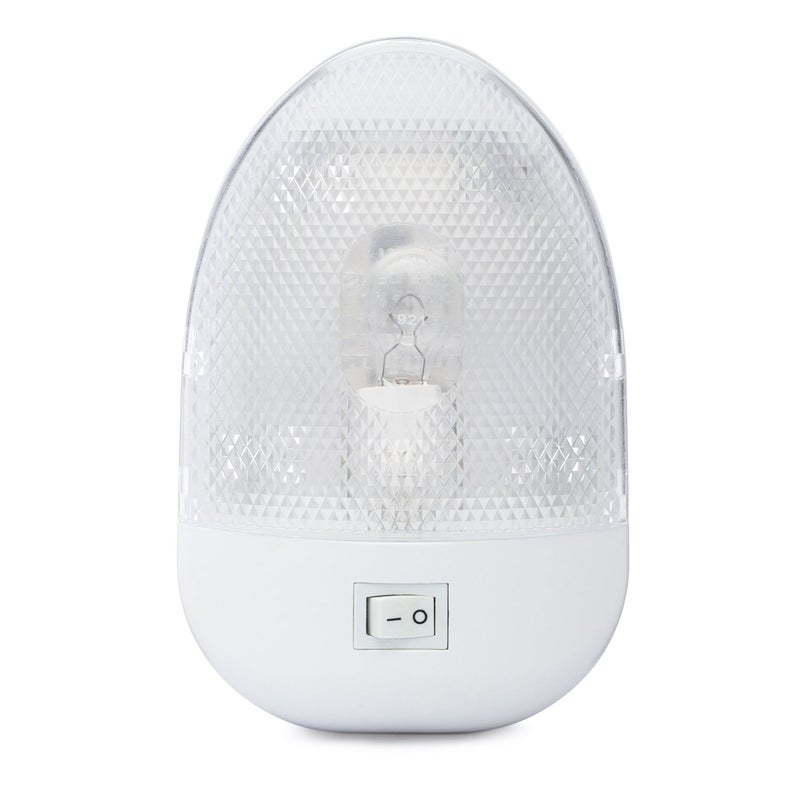 Lumitronics RV 12V Oval Single Dome Optics Light, Interior Lighting for Camper Trailer - On/Off Switch - Clear Removable Lens (White) - Image 1